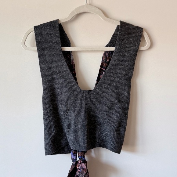 Anthropologie Open Back Tie Knit Vest Top XL - Picture 2 of 6
